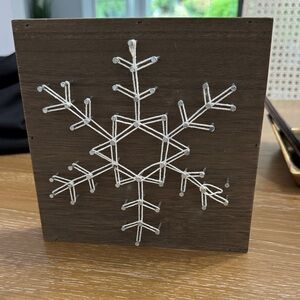Wooden Snowflake String Art Decor